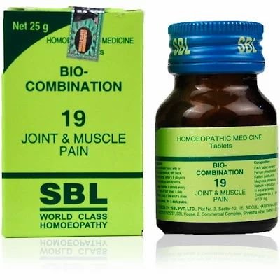 No.19 Bio Combination 25gm Best Homeopathic Medicine For Joint Muscle Pain Cramps Sciatica Stiff Neck Lumbago SBL