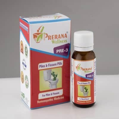 PRE 3 Piles & Fissure Pills 25gm Homeopathic Medicine For Bleeding Piles Fissures Haemorrhoids Anal Burning And Itching Prerna Wellness