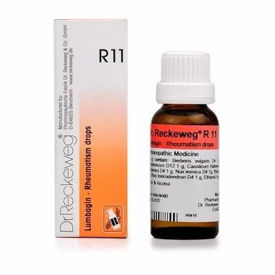 R11 Lumbagin Rheumatism Drops 22ml Best Homeopathic Drops Relieves Joint Pains Back Pain Sprains Muscular Stiffness Nerve Pains Dr. Reckeweg