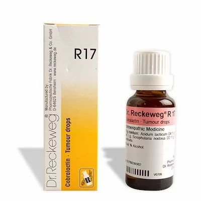 R17 Cobralactin Glandular Enlargement Drops 22ml Best Homeopathic Medicine Helps In All Glandular Swellings Eczema Warts Corns Abscess Skin Dr. Reckeweg