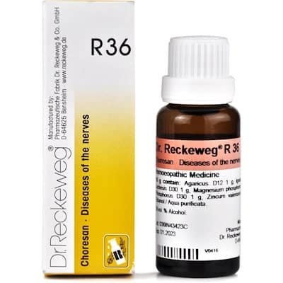 R36 Choresan Nerve Drops 22ml Homeopathic Medicine For Convulsion Twitching Of Muscles Behavioral Problems Nervous Disease Dr.Reckeweg
