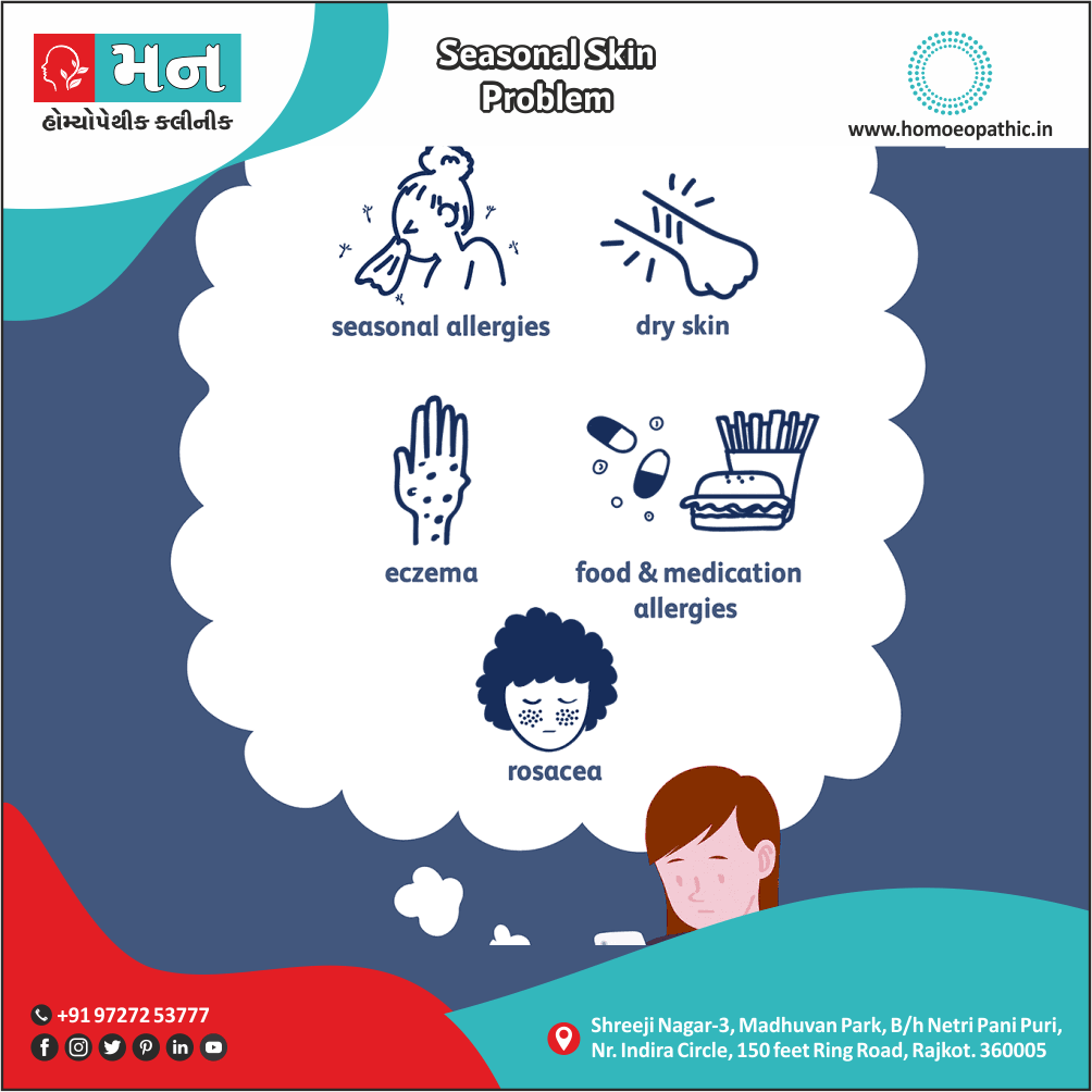 Seasonal Skin Problems Definition Symptoms Cause Diet Regimen Homeopathic Medicine Homeopath Treatment in Rajkot India